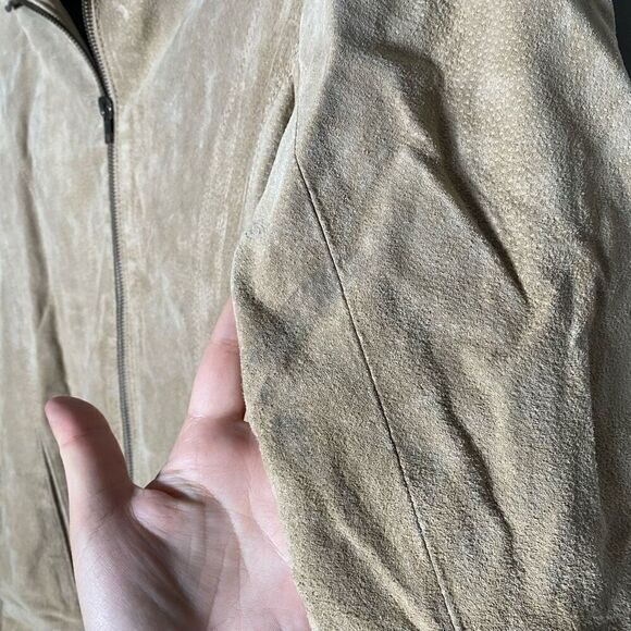 Wilson’s Leather Beige Women’s Zip Up Leather Suede Jacket - Picture 4 of 6